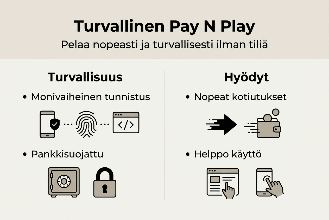 Infografiikka: Pay N Play -kasinoiden turvalliset edut pähkinänkuoressa
