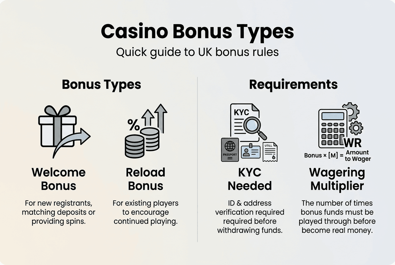 Infographic on UK casino bonus requirements