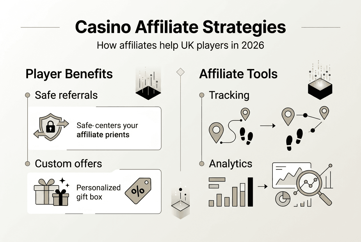 Infographic on UK casino affiliate strategies