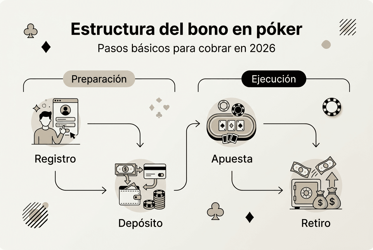 Guía visual: cómo solicitar y recibir tu bono de póker paso a paso