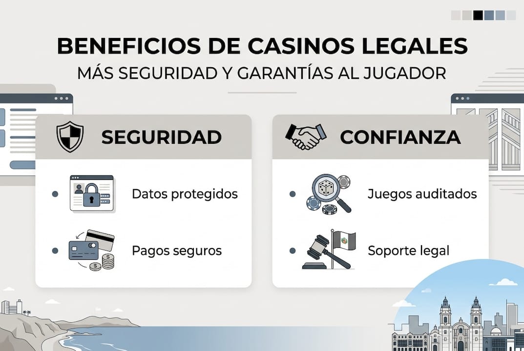 Infografía: principales beneficios de jugar en casinos legales