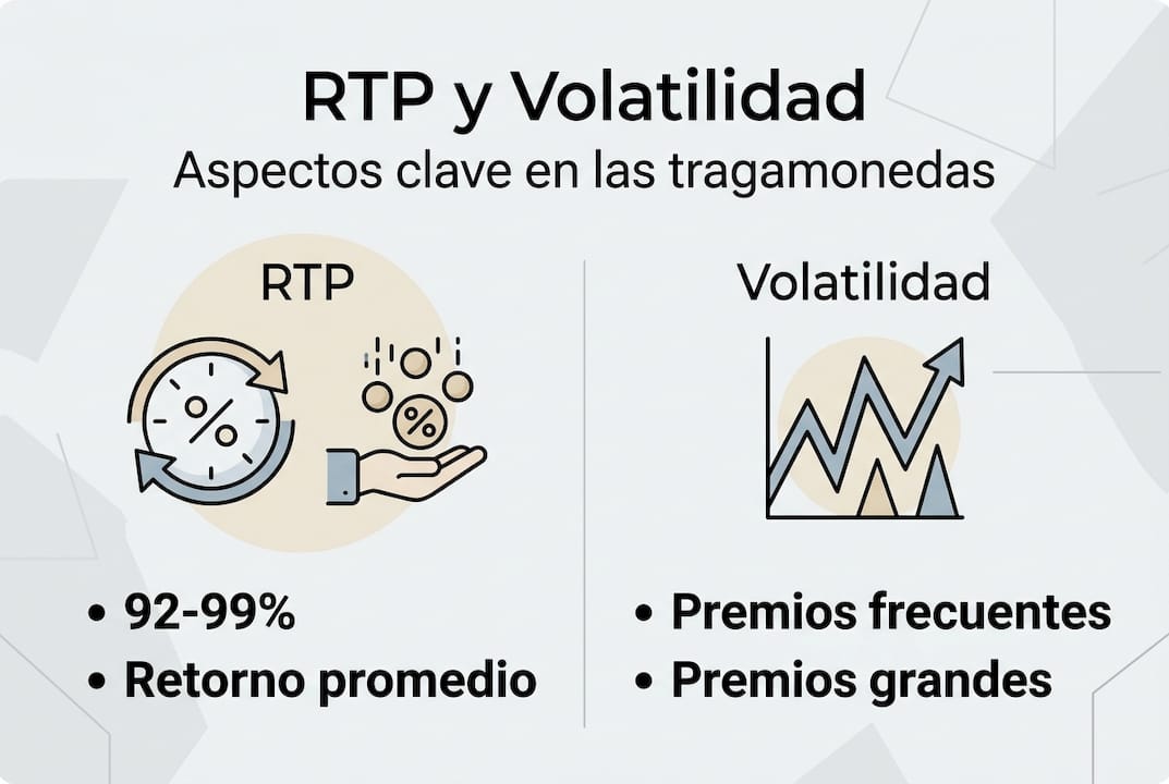 Infografía RTP y volatilidad tragamonedas
