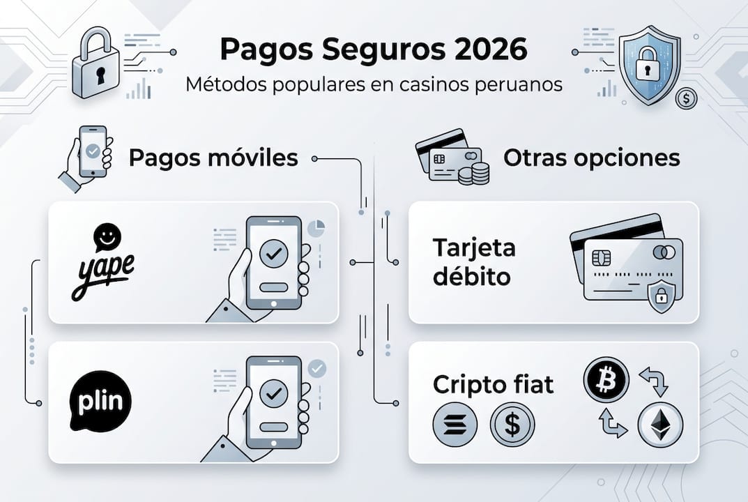 Infografía: Las formas de pago más utilizadas en los casinos online de Perú