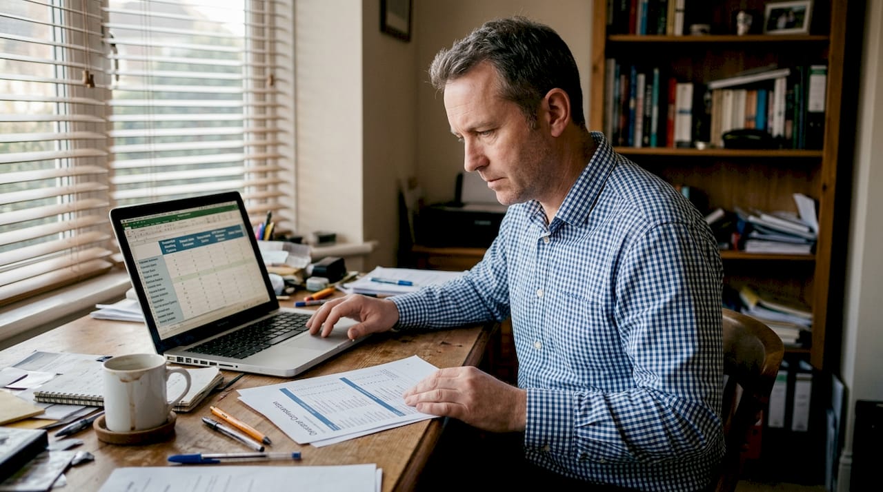 Man reviewing casino tool comparison chart