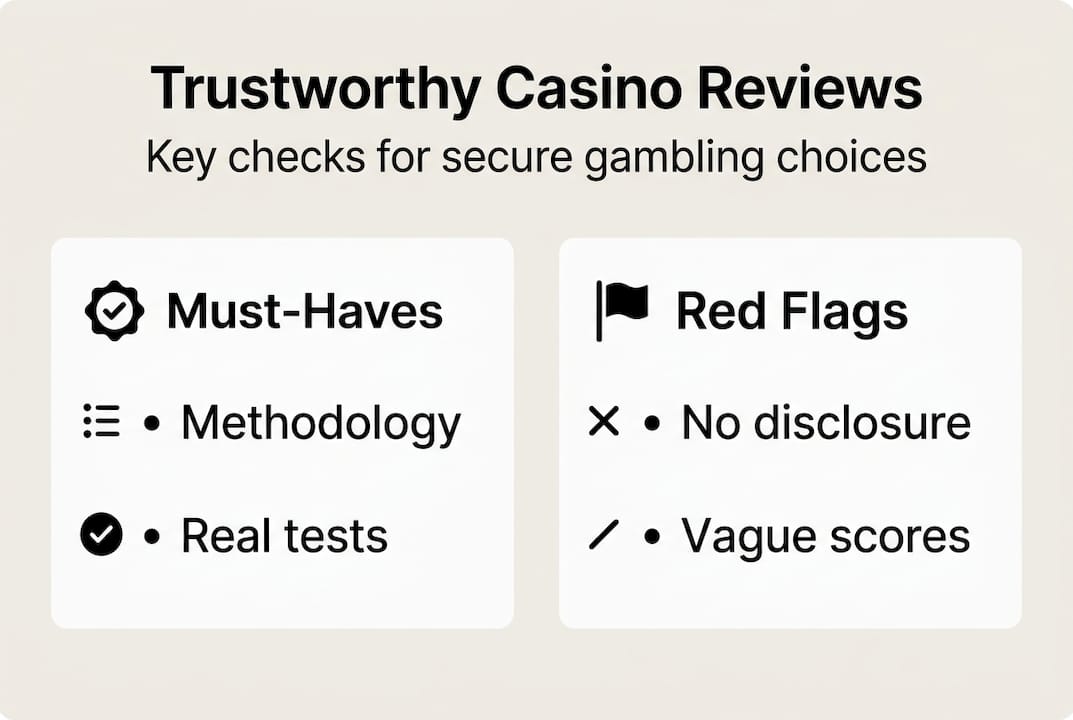 Infographic showing trustworthy review checklist