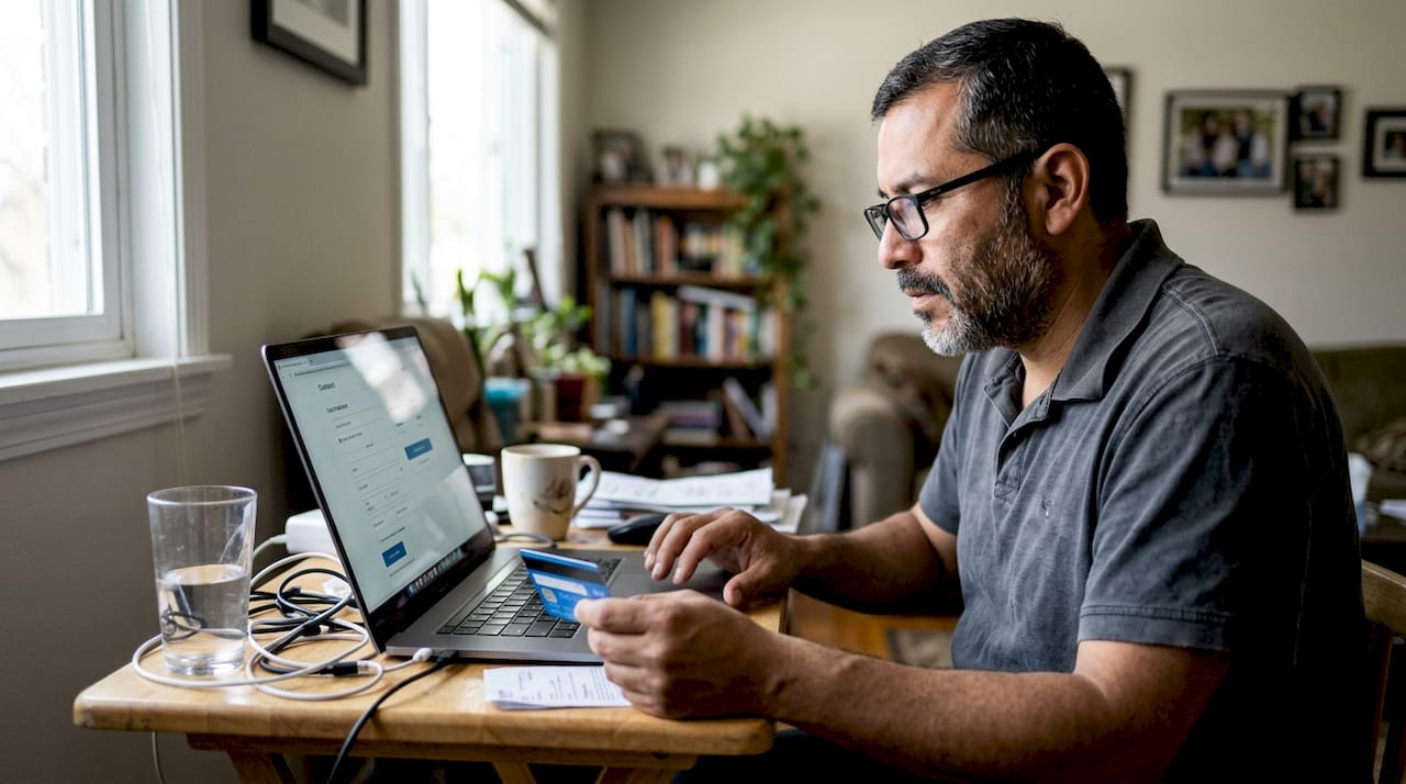 Persona realizando un depósito y activando su bono desde el portátil