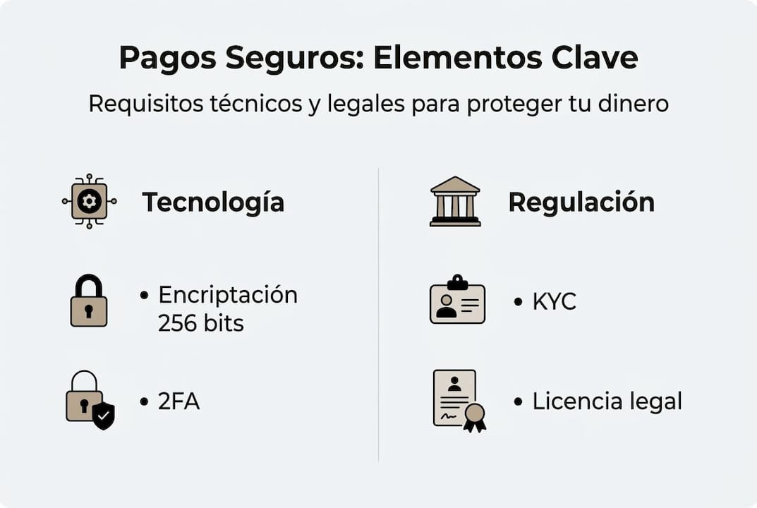 Infografía con los puntos esenciales para realizar pagos de forma segura