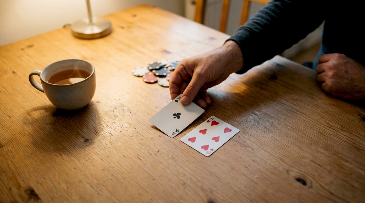 Un crupier reparte cartas de blackjack sobre la mesa