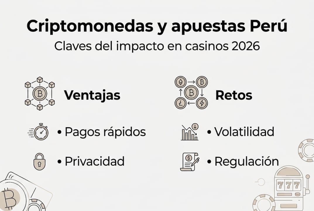Infografía sobre cómo las criptomonedas y las apuestas online están cambiando el panorama en Perú