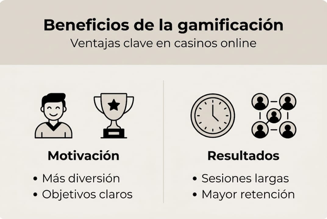 Infografía sobre cómo la gamificación mejora la experiencia en los casinos online