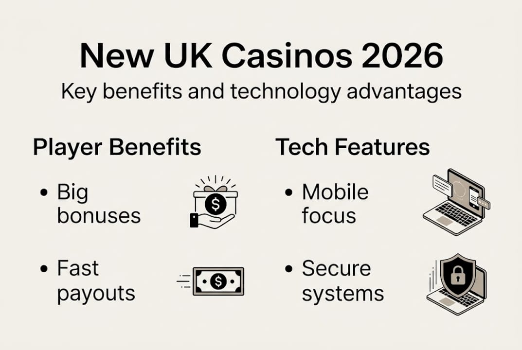 Infographic comparing new UK casino benefits