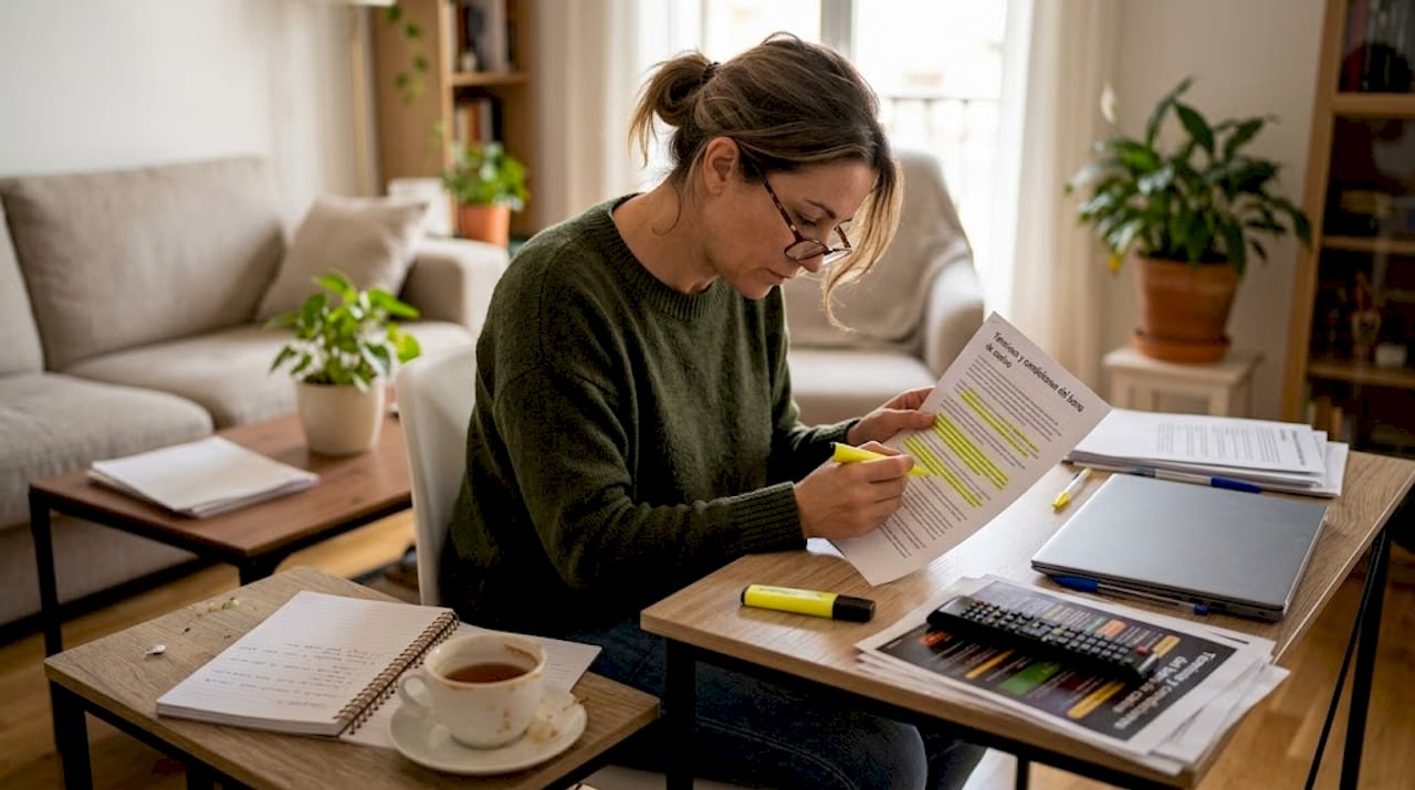 Una mujer revisa desde casa las condiciones de los bonos de un casino