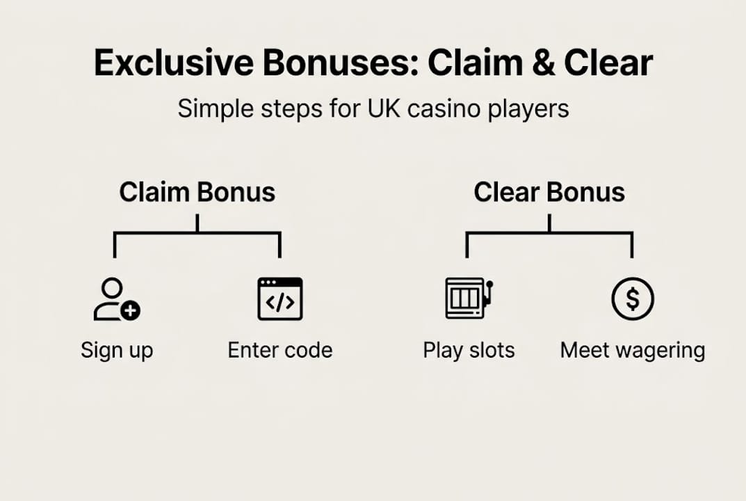 Infographic outlines steps to claim and clear exclusive bonuses