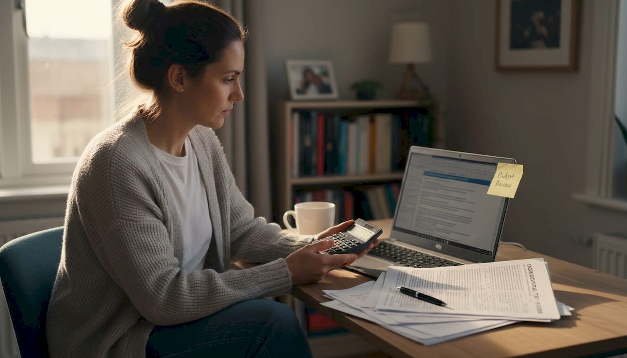 Woman calculating casino bonus requirements