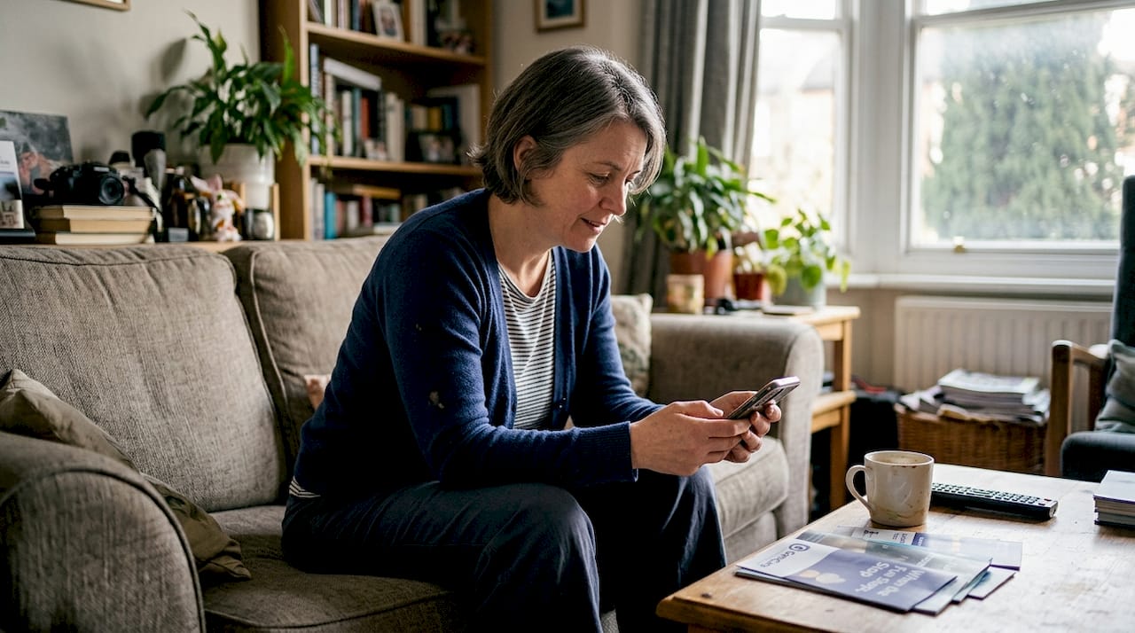 Woman using responsible gambling tools UK