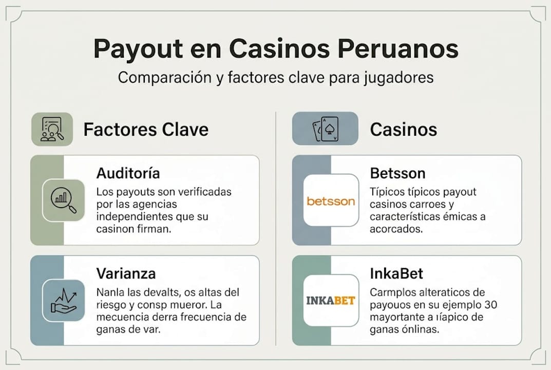 Comparativa visual de porcentajes de pago en los casinos de Perú