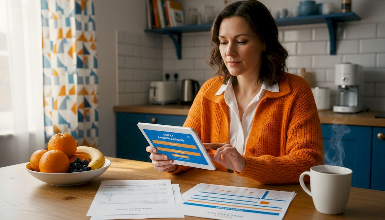 Woman transferring casino winnings to bank