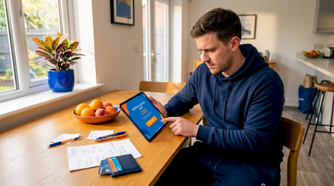 Man updating casino deposit limit online