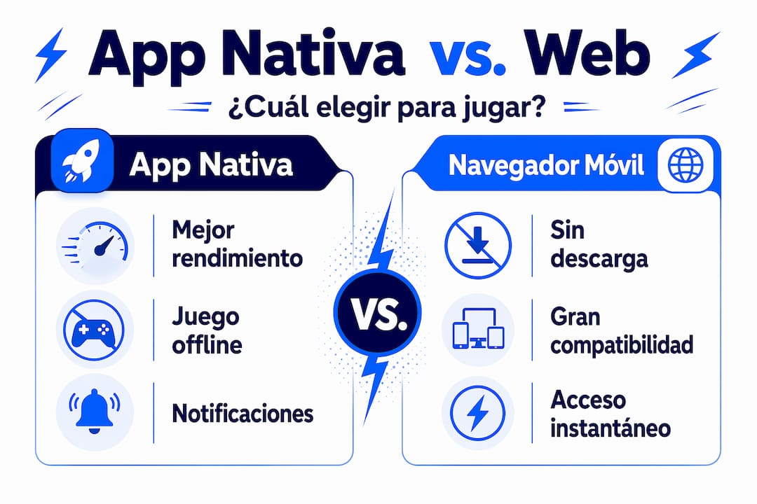 Infografía: ventajas y desventajas de usar una app nativa frente al navegador en el móvil