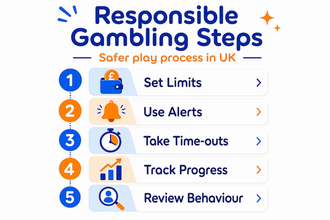 Infographic showing responsible gambling steps