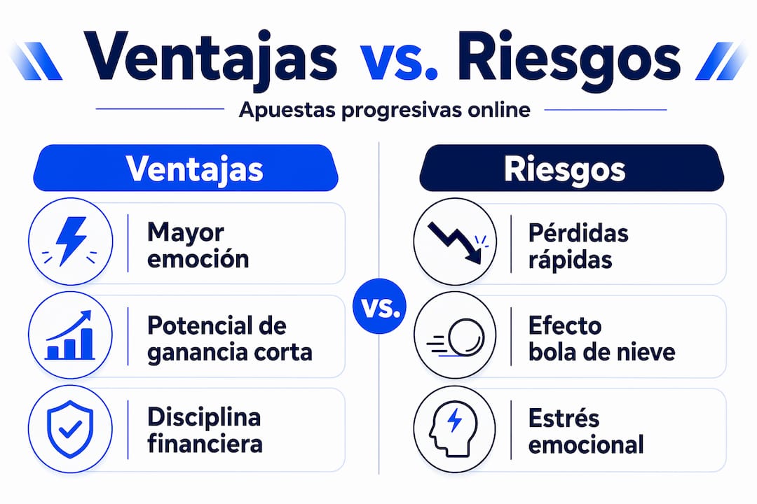 Infografía: puntos a favor y en contra de las apuestas progresivas
