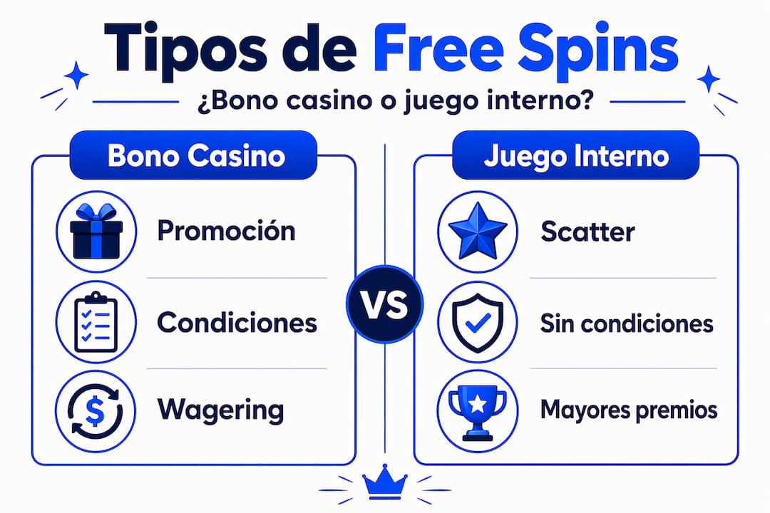 Infografía comparativa sobre los diferentes tipos de giros gratis
