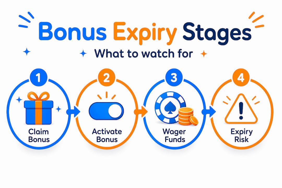 Infographic showing bonus expiry process step-by-step