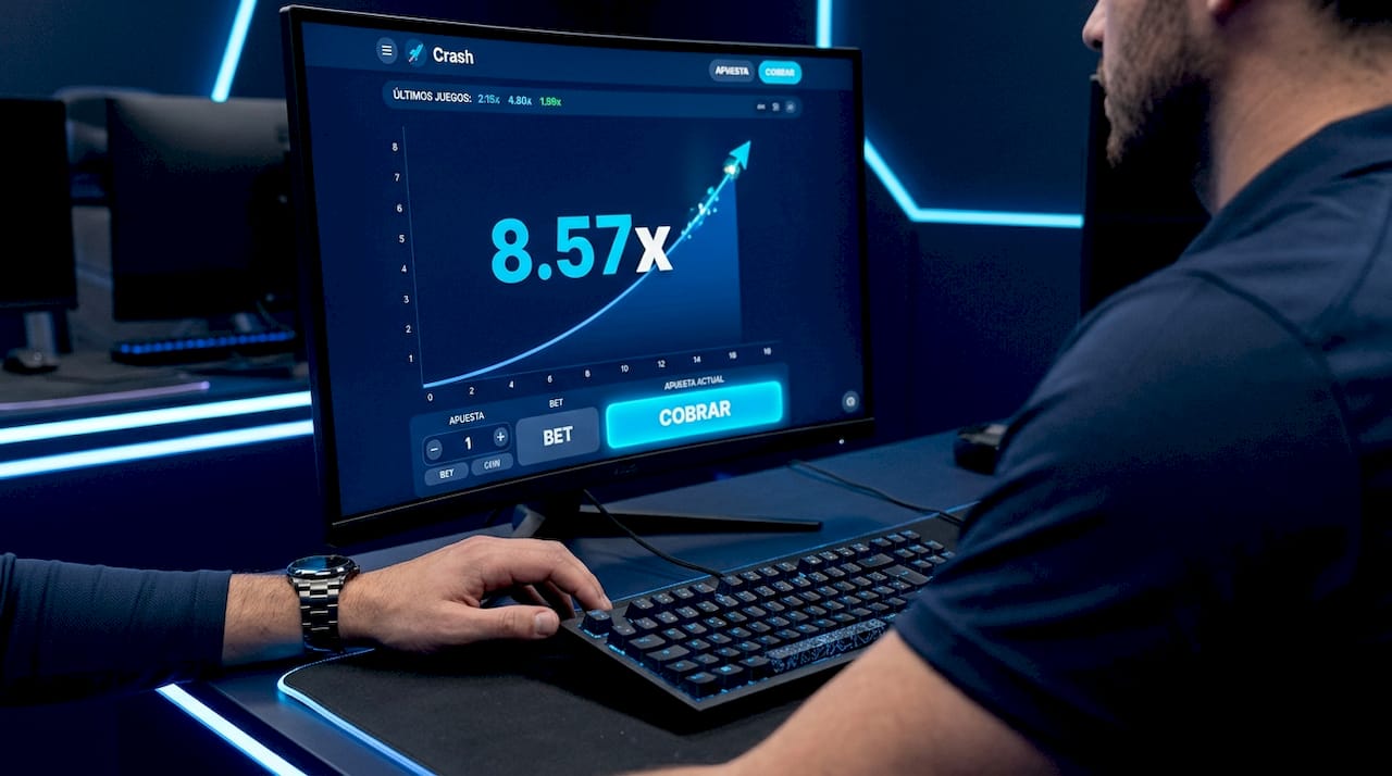 Captura de pantalla del juego crash de casino donde se muestra el multiplicador alcanzado
