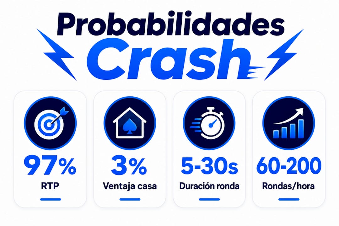 Resumen visual con las cifras más destacadas de los juegos tipo crash