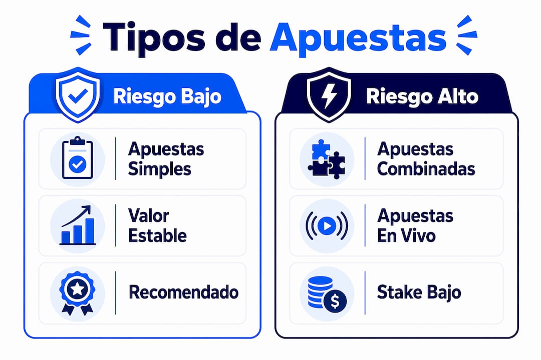 Infografía: comparación de los distintos tipos de apuestas según su nivel de riesgo