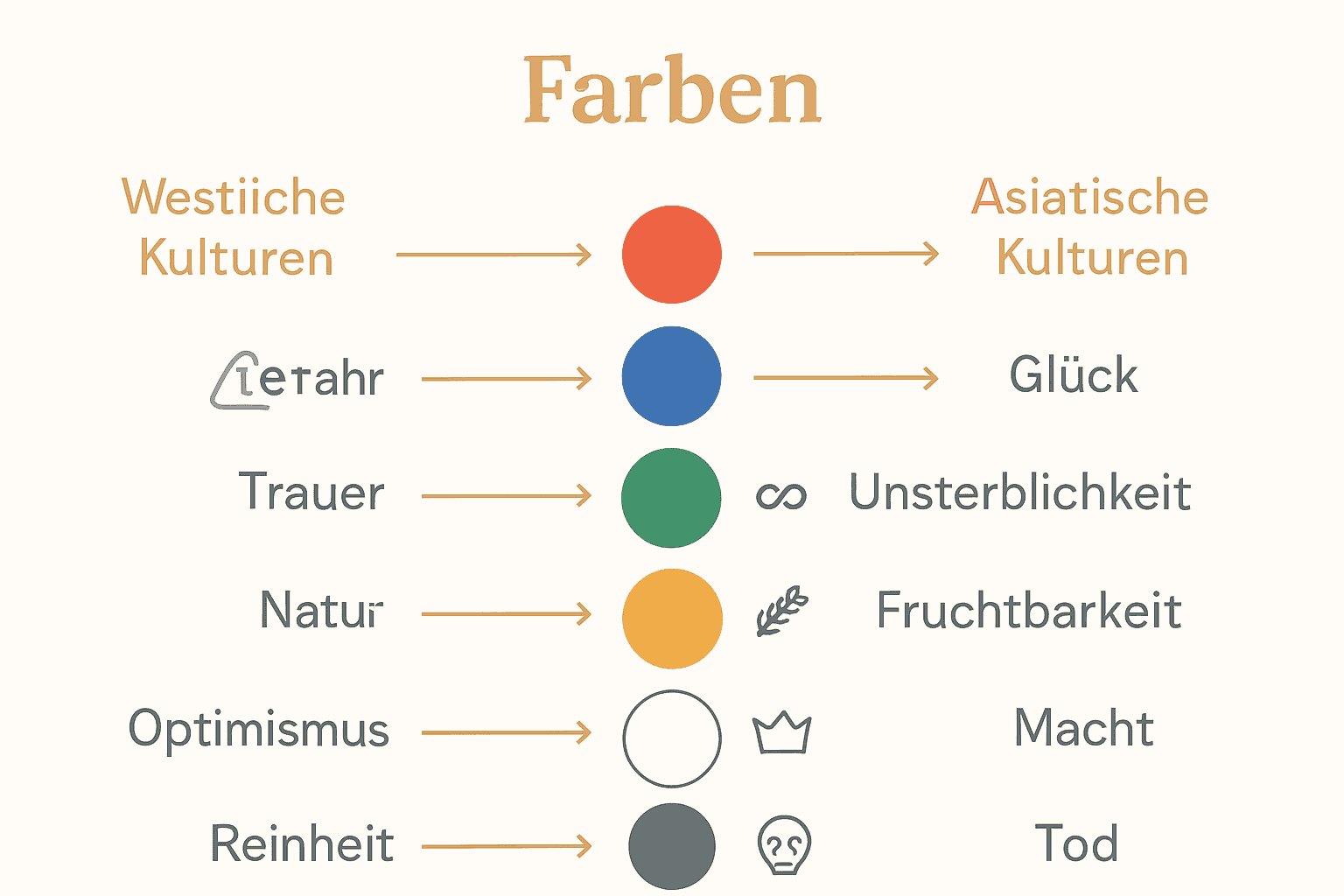 Comparaison du symbolisme des couleurs dans les cultures occidentales et asiatiques à travers les icônes et les symboles