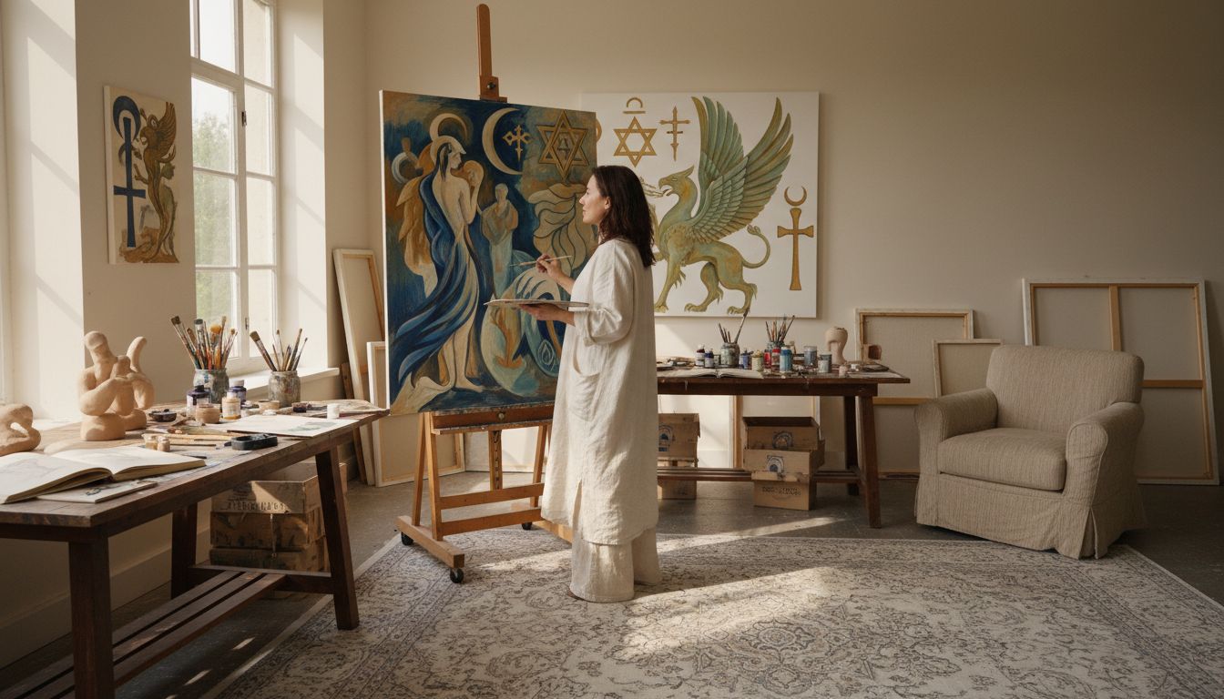 Künstleratelier symbolische Kunst