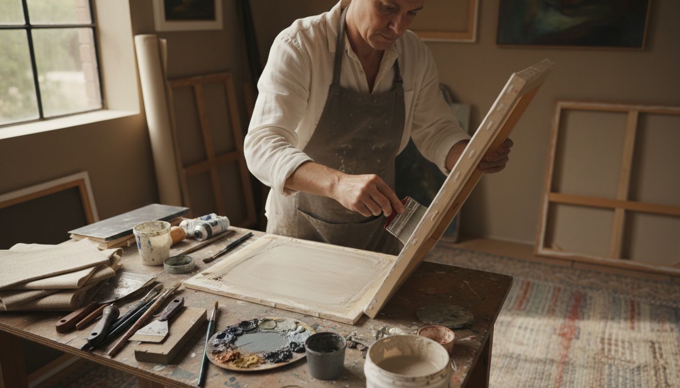 kunst studio leinwand