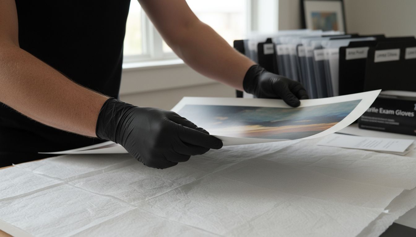 art print handling gloves