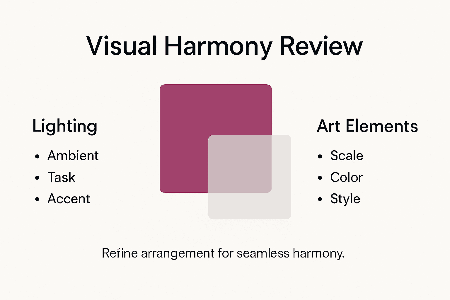 Infographic about visual harmony in luxury art