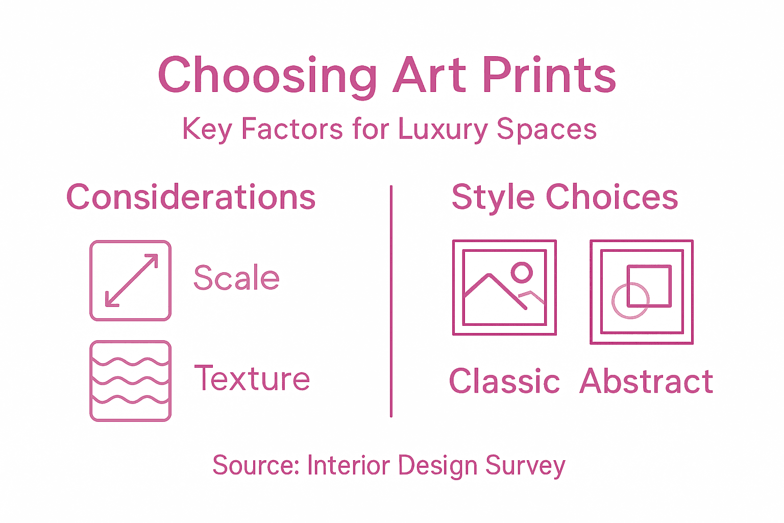 Infographic showing art print selection criteria