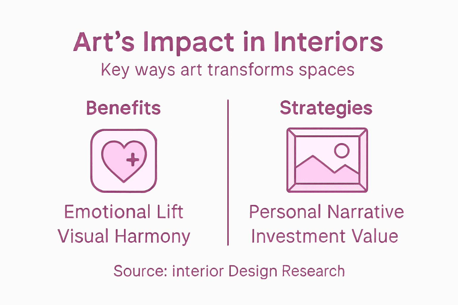 Infographic showing art’s value in interiors