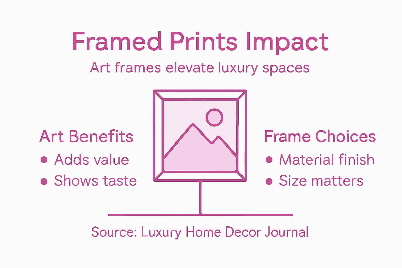 Infographic about framed prints in luxury decor