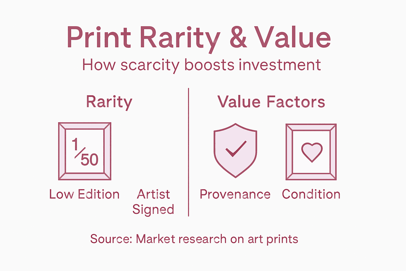 Infographic showing rarity and value of art prints
