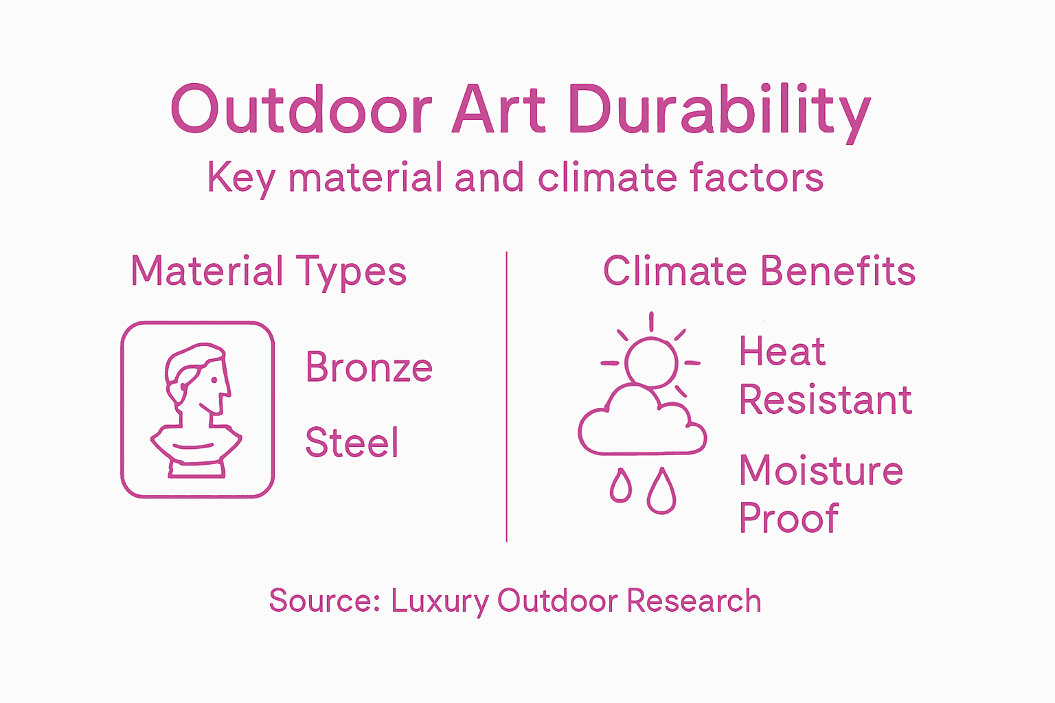Infographic on durability of outdoor art materials
