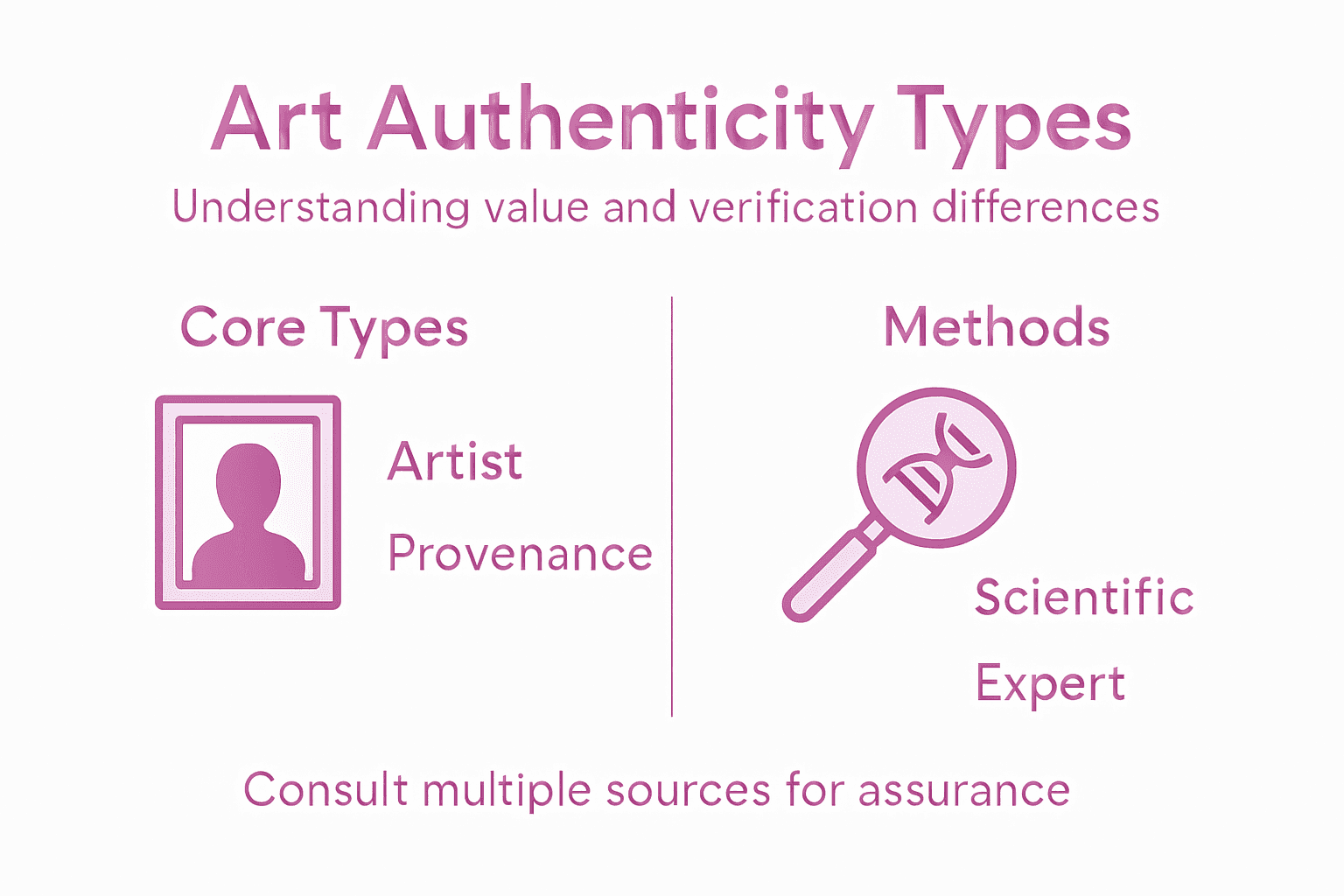 Infographic types of art authenticity
