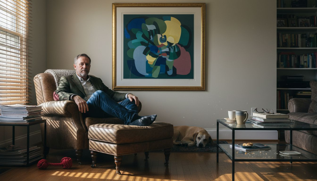 Living room with art as focal point