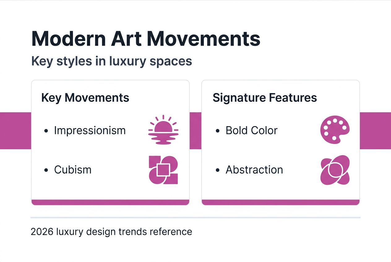 Infographic of major modern art movements