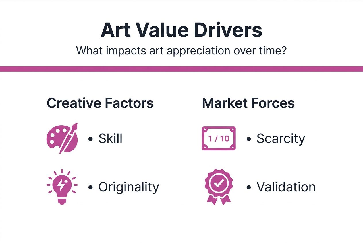 Infographic summarizes art value drivers for collectors