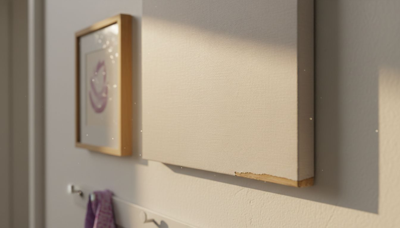 Close-up of textured canvas print