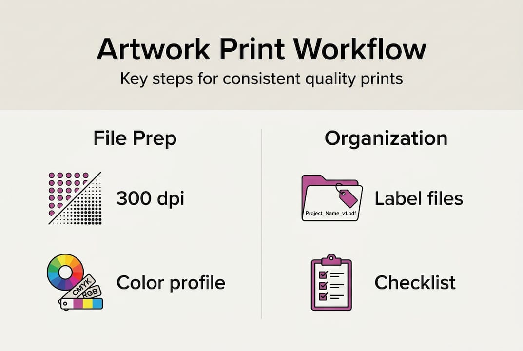 Infographic of artwork print preparation workflow