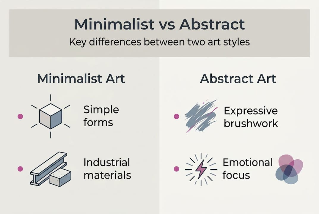 Infographic minimalist vs abstract art comparison