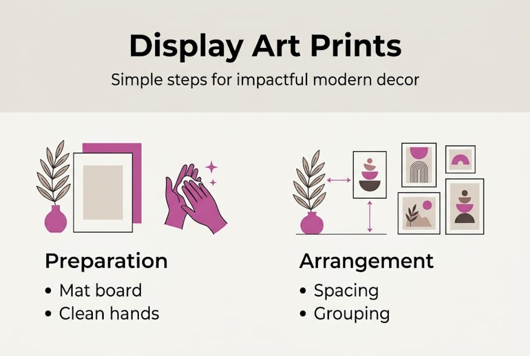 Infographic of how to display art prints
