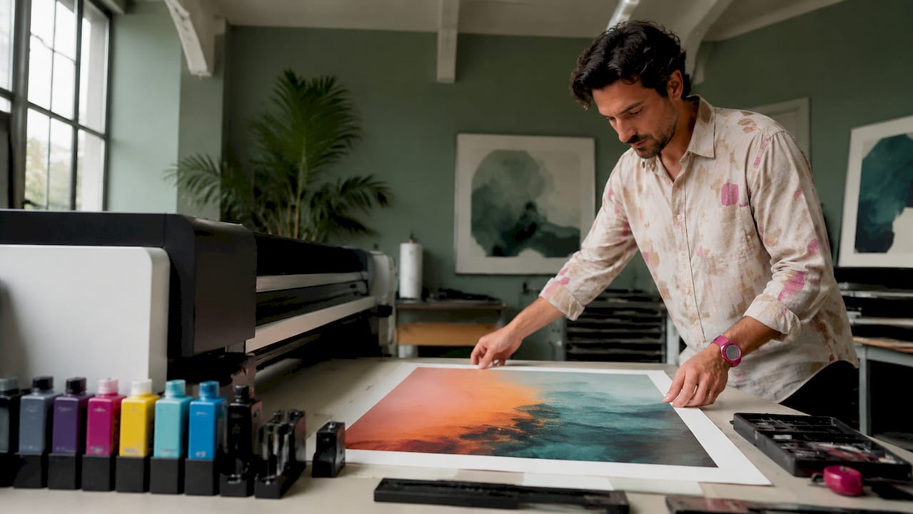 Printer producing giclée fine art print