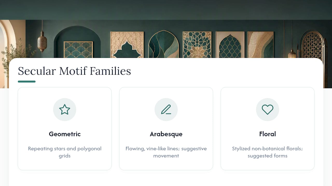 Three secular contemporary art motif families